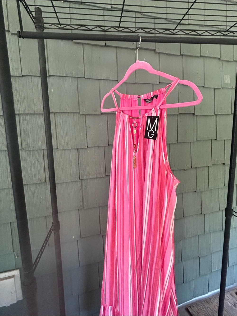 MG Pink Striped Maxi Dress NWT